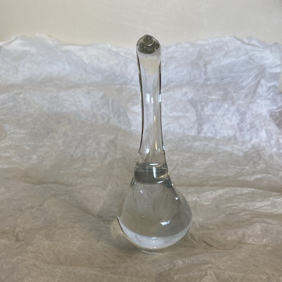 Hand Blown Art Glass Head Down Swan Figurine Paperweight Gift Collectible Clear - Picture 2 of 5